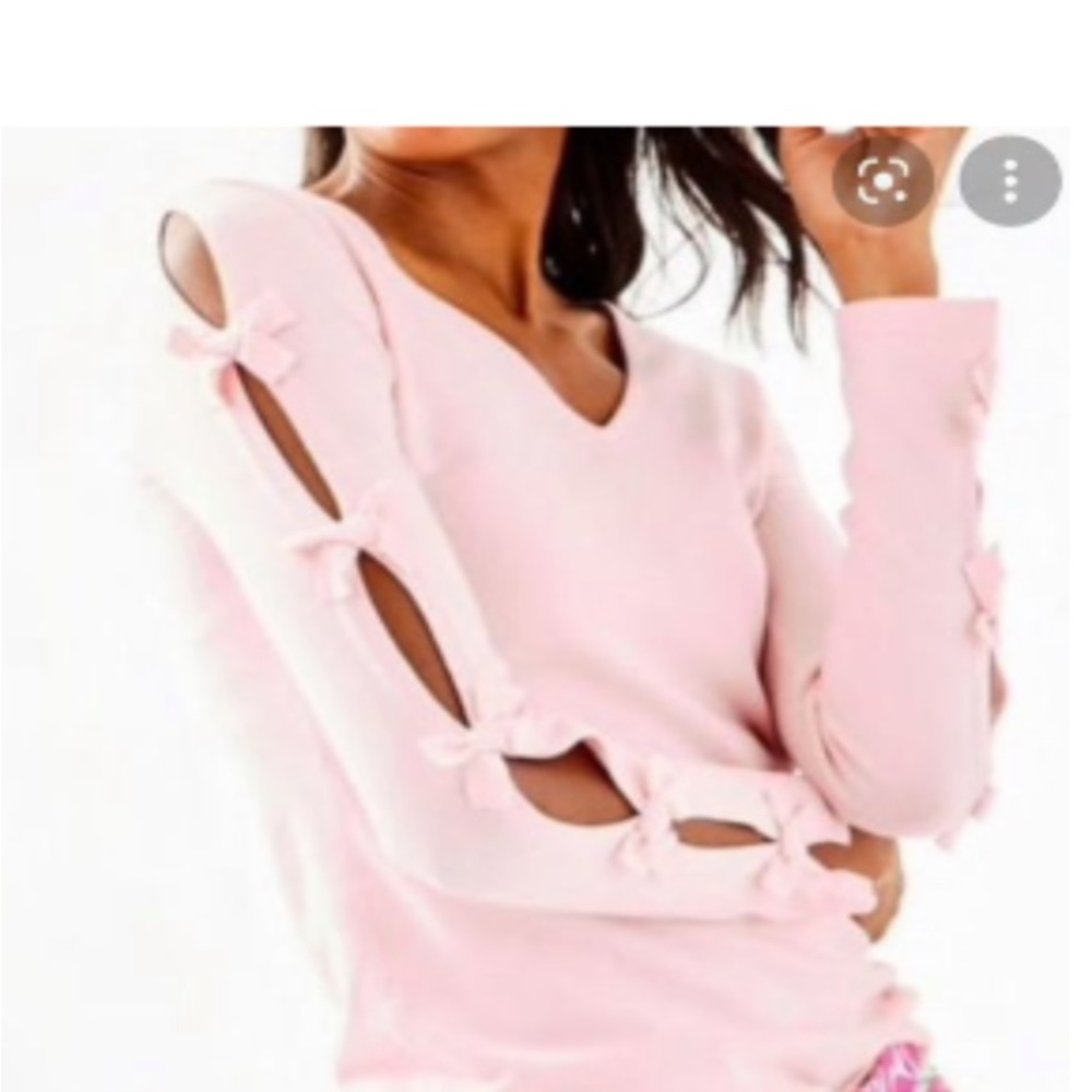 Lilly Pulitzer Pink Bow Sleeve Top
